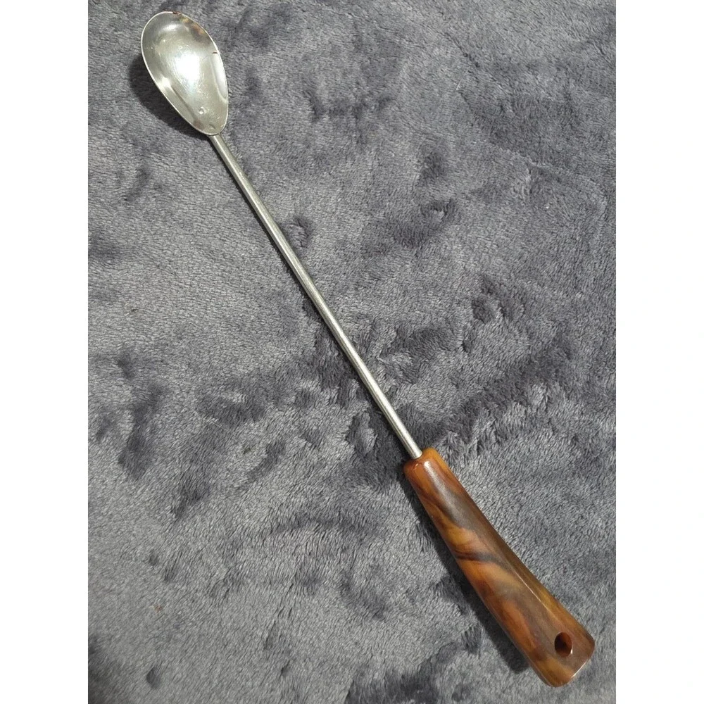 Vintage MCM Mid-CenturyModern BAKELITE Handle 3pcBarUtensils SpoonStrainerOpener
